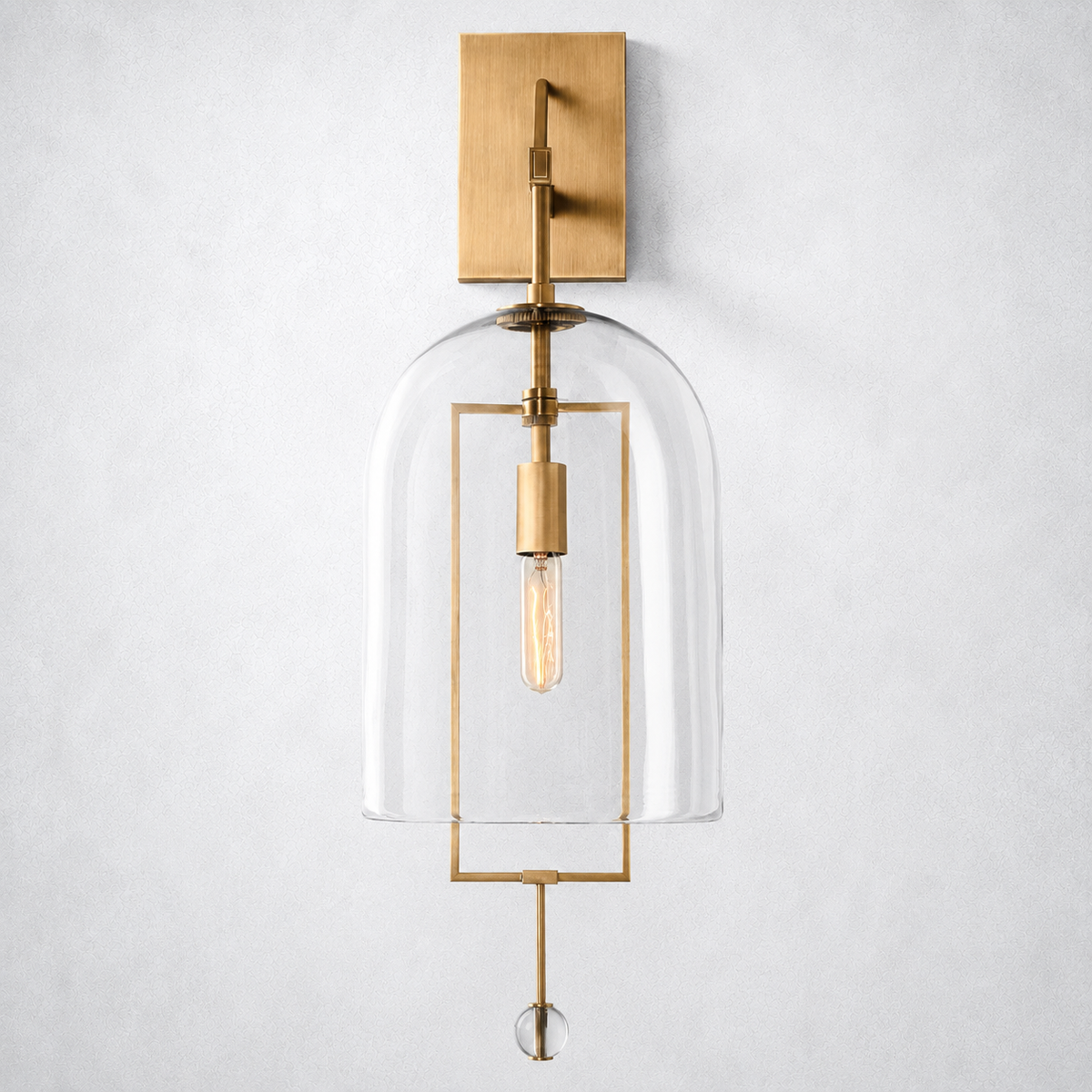 Vesper Brass Grand Wall Sconce Glass Shade