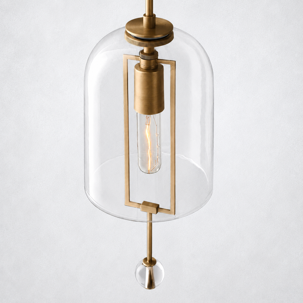 Vesper Brass Small Wall Sconce Glass Shade