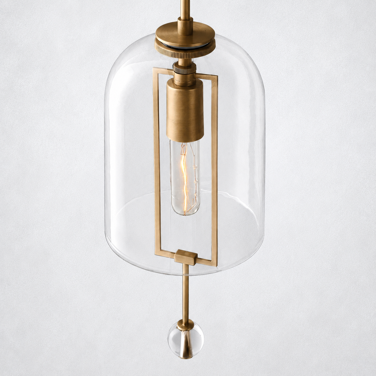 Vesper Brass Small Wall Sconce Glass Shade