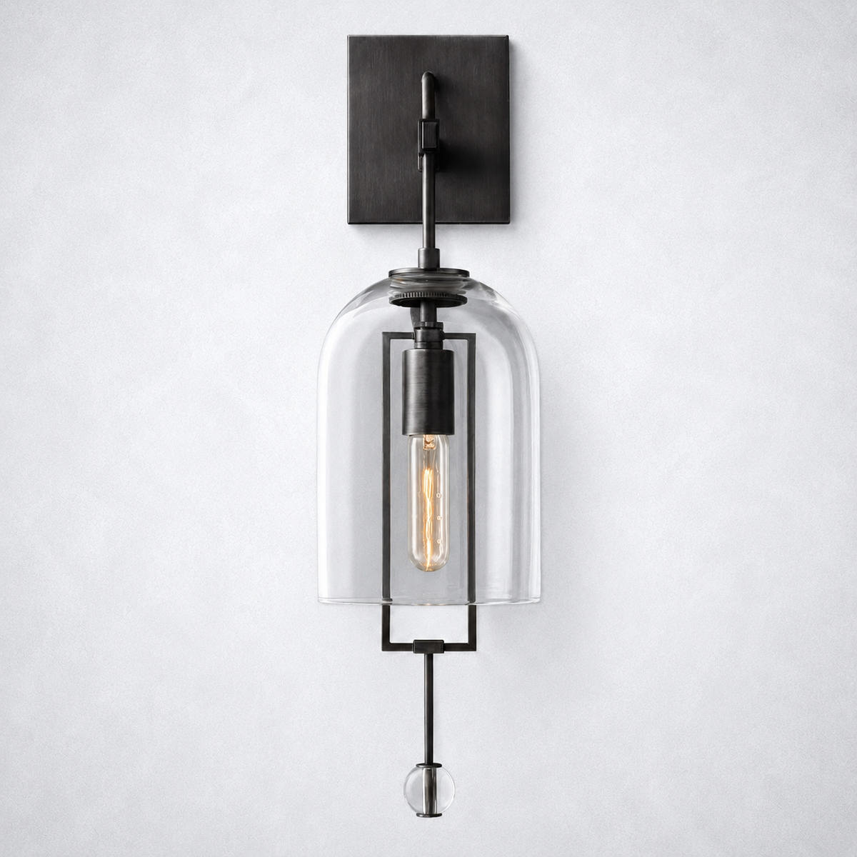 Vesper Brass Small Wall Sconce Glass Shade
