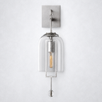 Vesper Brass Small Wall Sconce Glass Shade