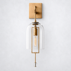 Vesper Brass Small Wall Sconce Glass Shade