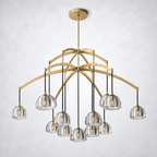 Glowen Glass Round Chandelier 60"