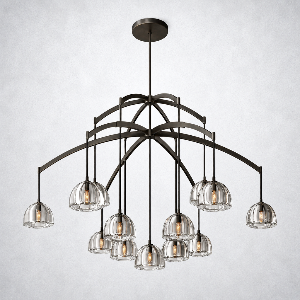 Glowen Glass Round Chandelier 60"