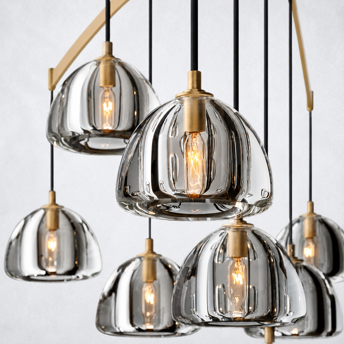 Glowen Glass Round Chandelier 48"