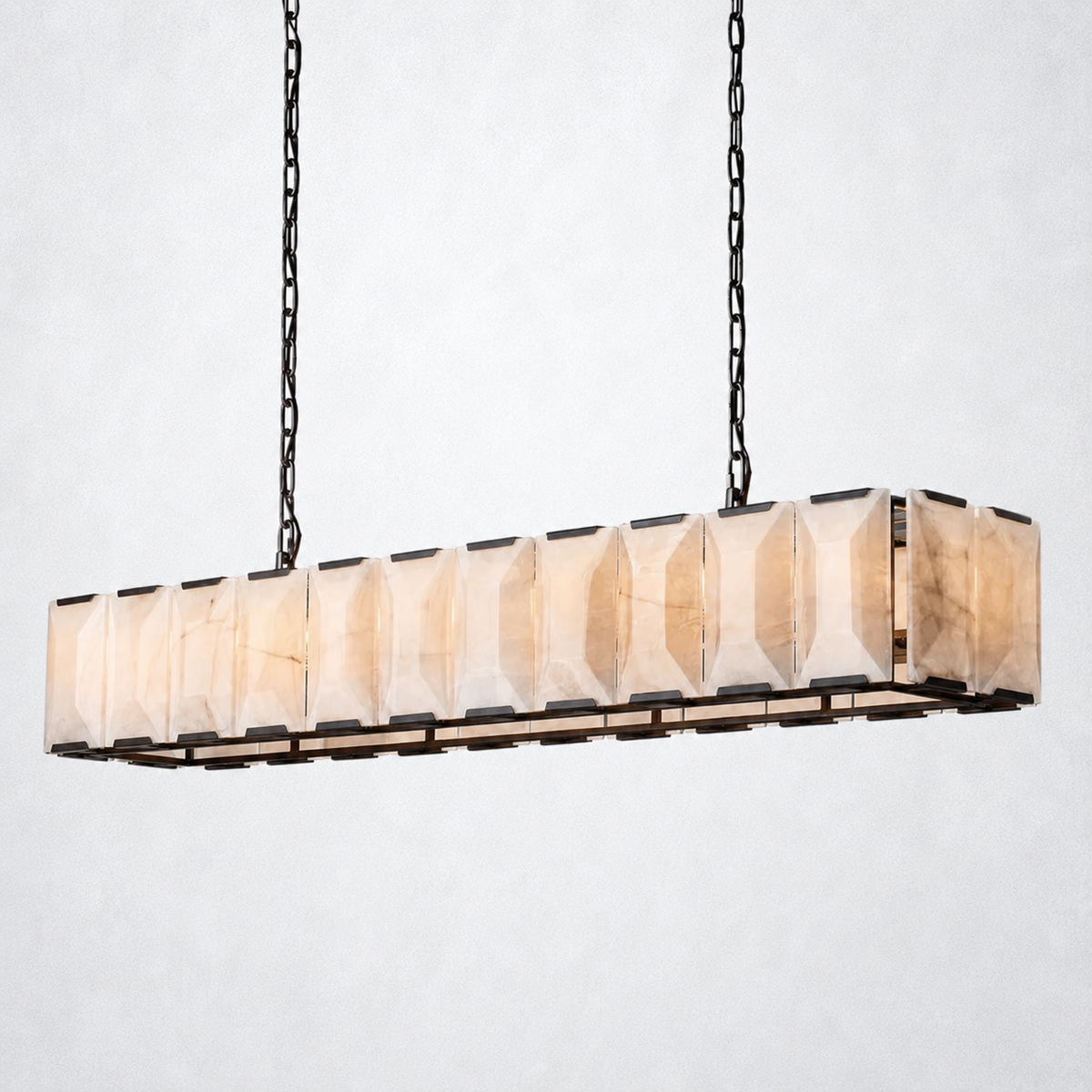 Ellington Calcite Rectangular Chandelier 74"