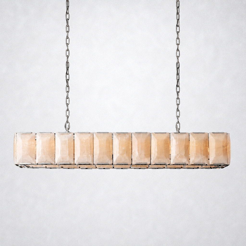 Ellington Calcite Rectangular Chandelier 74"
