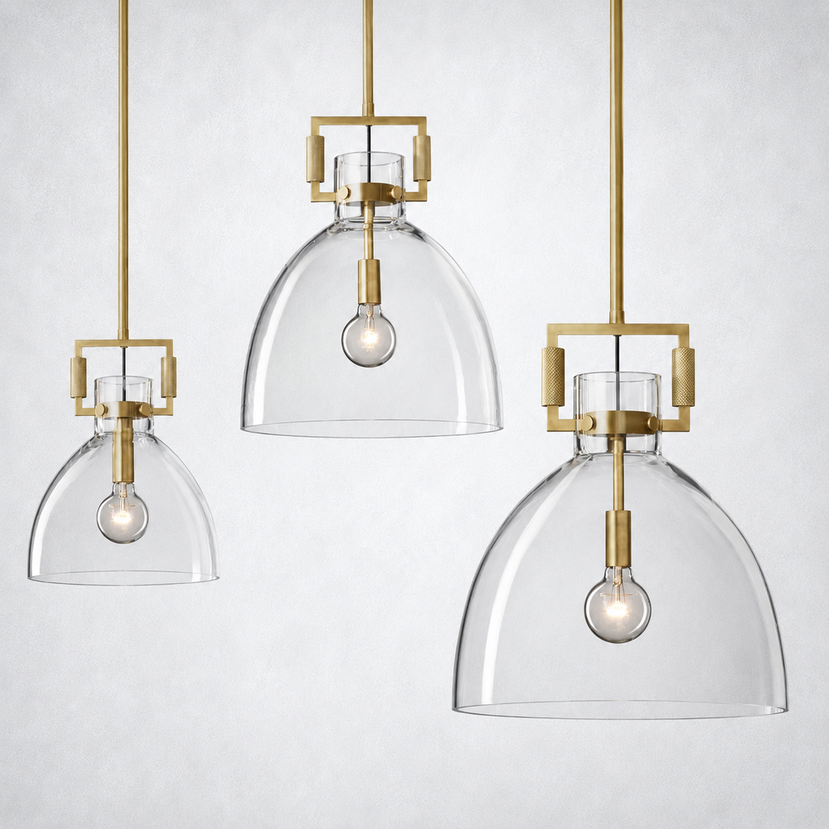 Caledon Glass Cloche Pendant  10″ 14″ 18″