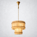 Sorella Alabaster Round Tiered Chandelier 22"
