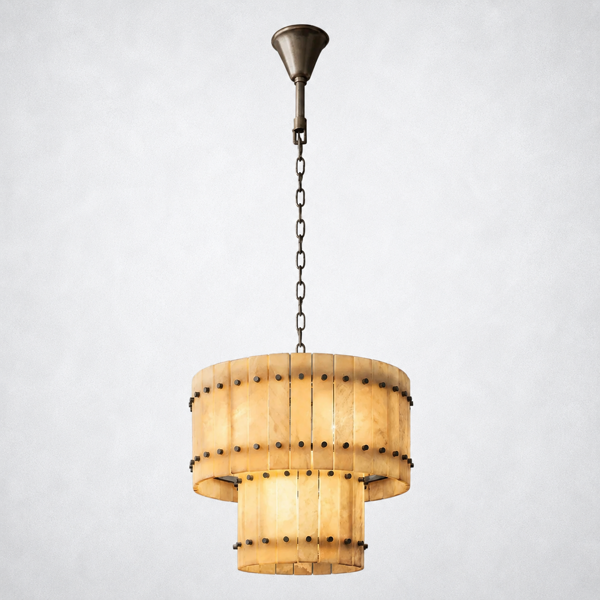 Sorella Alabaster Round Tiered Chandelier 22"