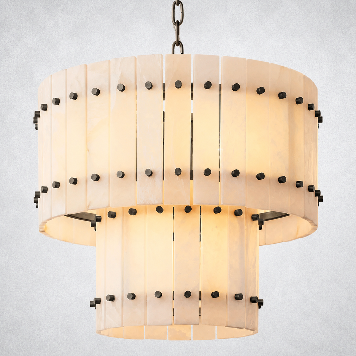 Sorella Alabaster Round Tiered Chandelier 22"