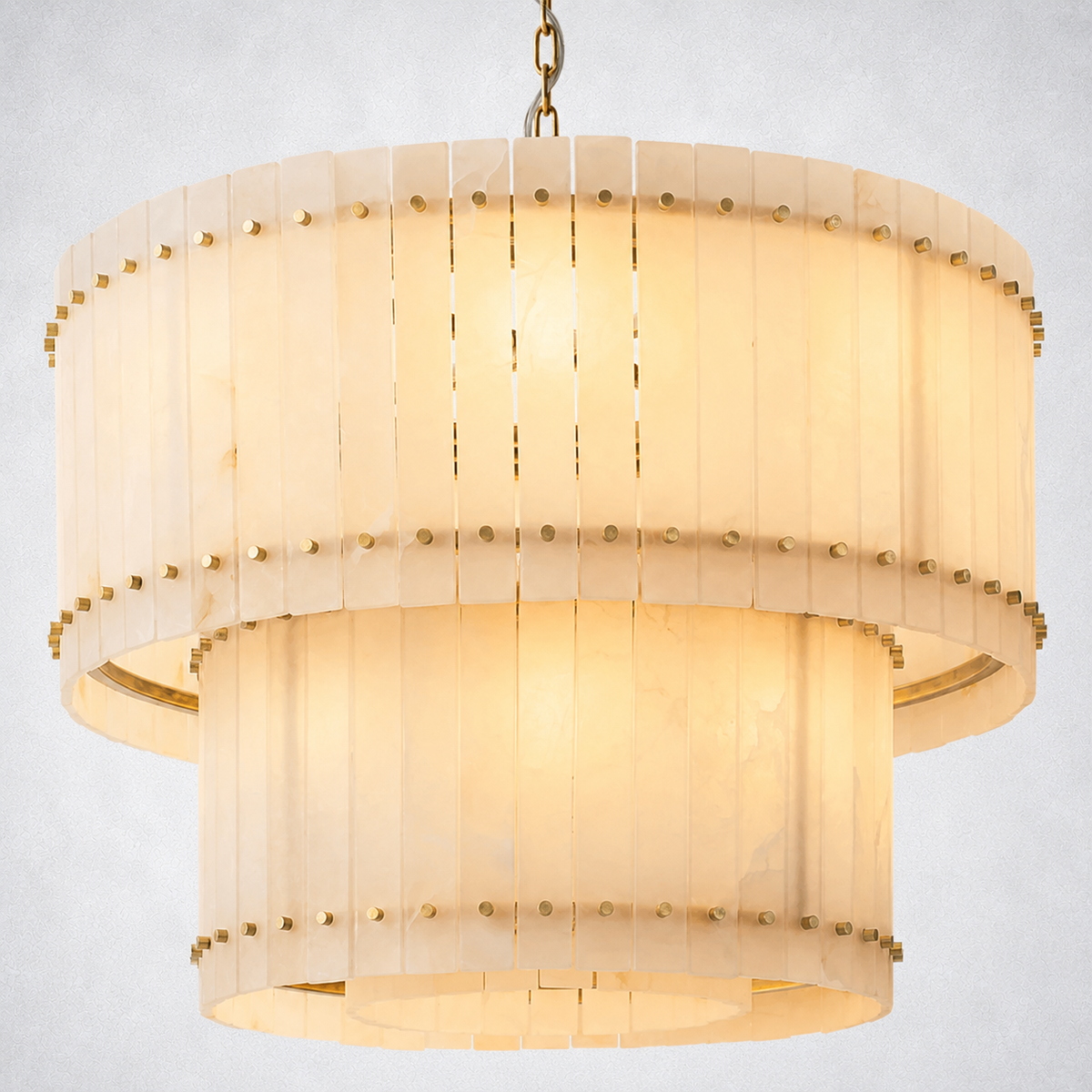 Sorella Alabaster Round Tiered Chandelier 37"