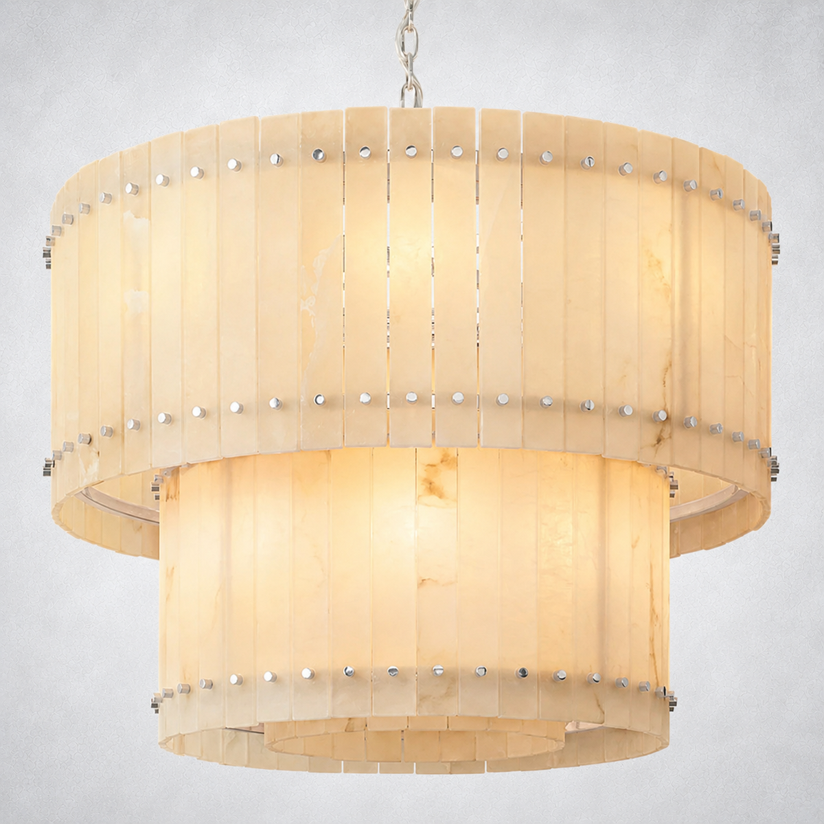 Sorella Alabaster Round Tiered Chandelier 37"