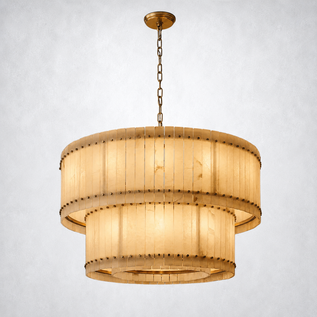 Sorella Alabaster Round Tiered Chandelier 48"