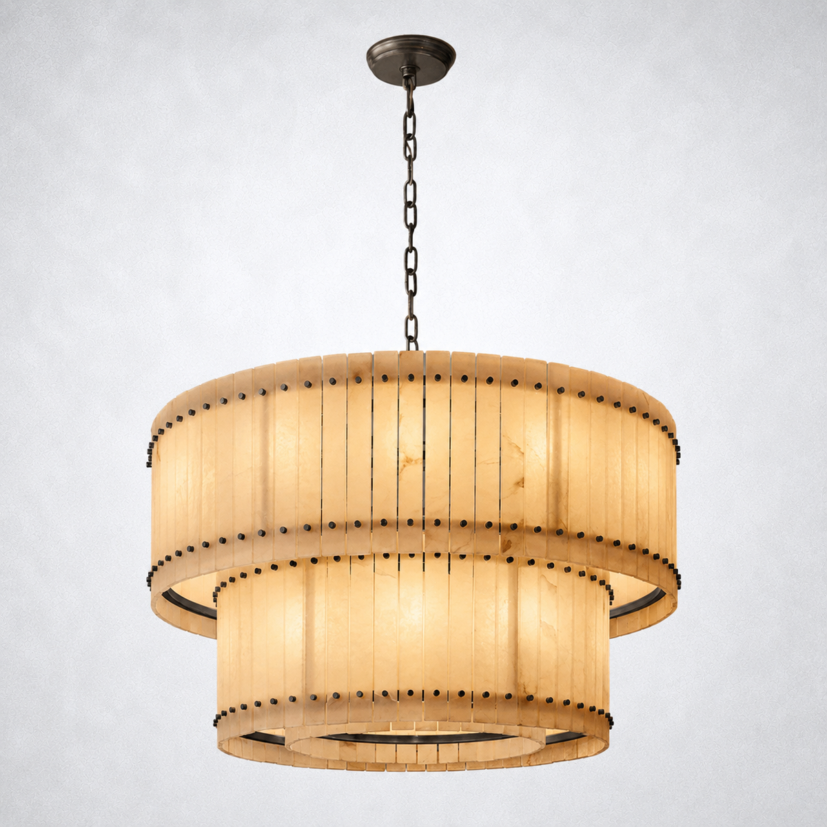Sorella Alabaster Round Tiered Chandelier 48"
