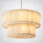 Sorella Alabaster Round Tiered Chandelier 48"