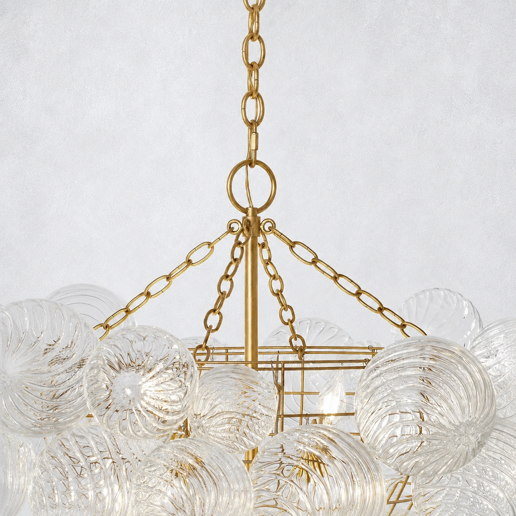 Aurum Glass  Round Chandelier 33"
