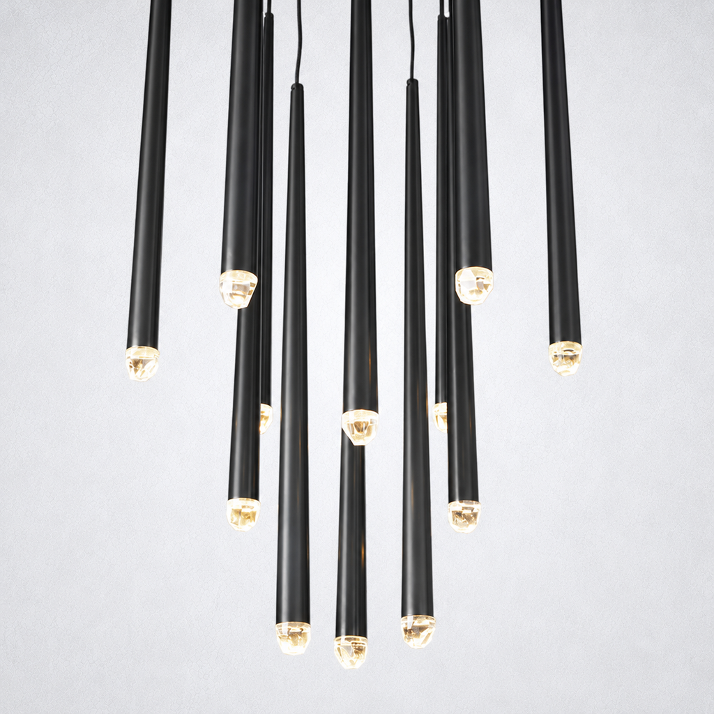 Oriel Round Tapered Tubular Chandelier 24"