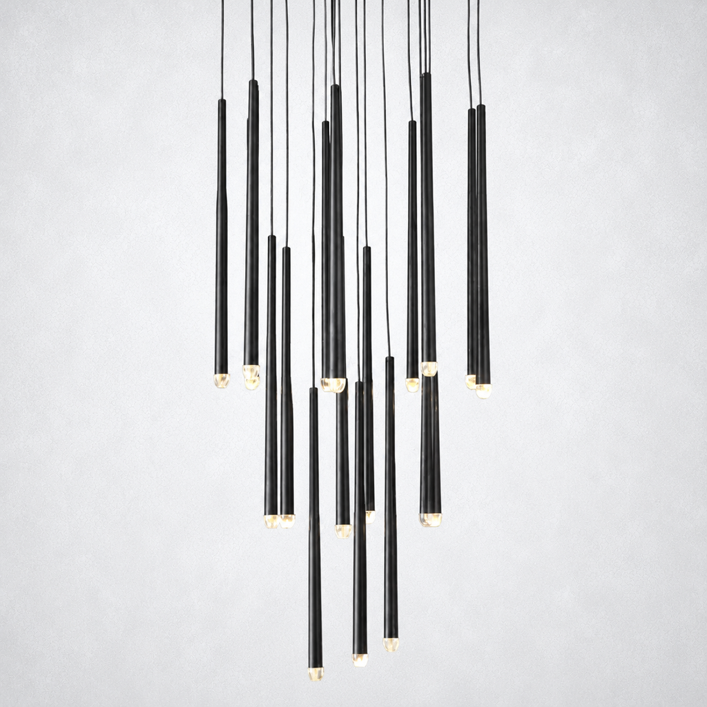 Oriel Round Tapered Tubular Chandelier 24"