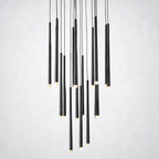 Oriel Round Tapered Tubular Chandelier 24"