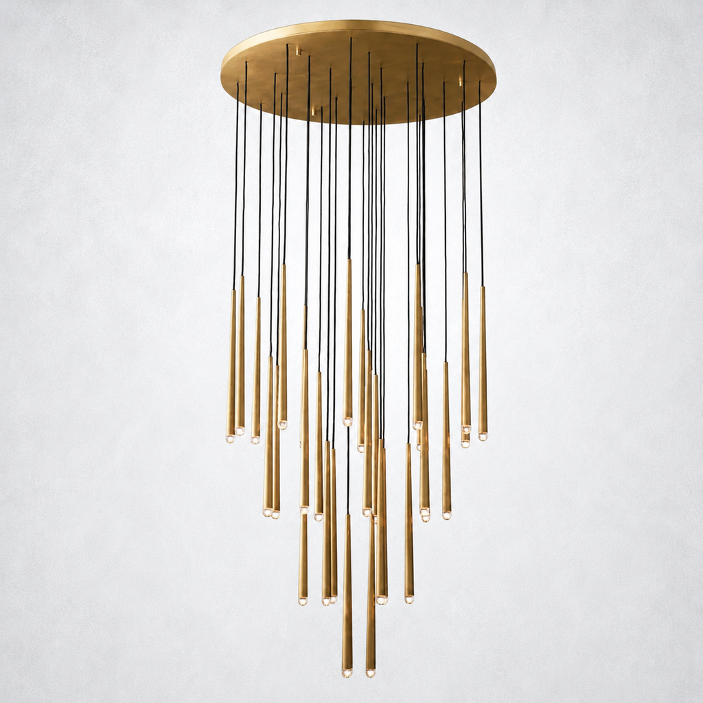 Oriel Shower Round Tapered Tubular Chandelier 48"