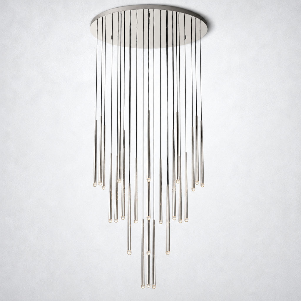 Oriel Shower Round Tapered Tubular Chandelier 48"