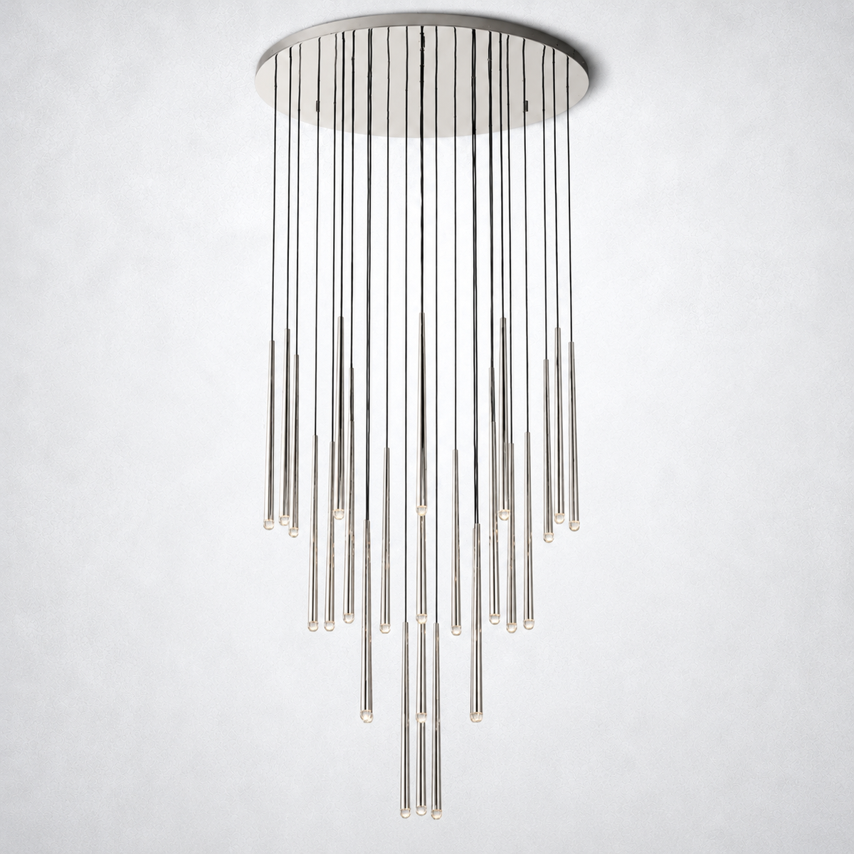 Oriel Shower Round Tapered Tubular Chandelier 48"