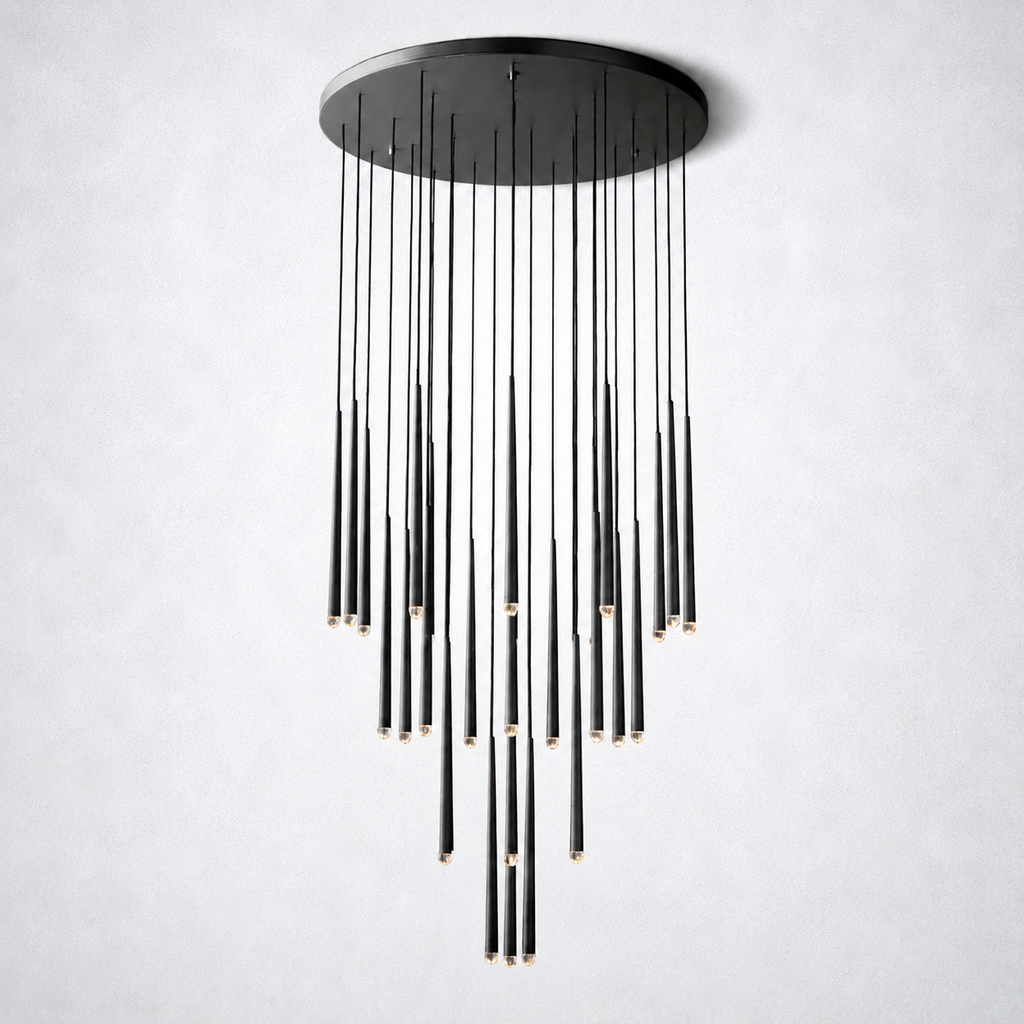 Oriel Shower Round Tapered Tubular Chandelier 48"