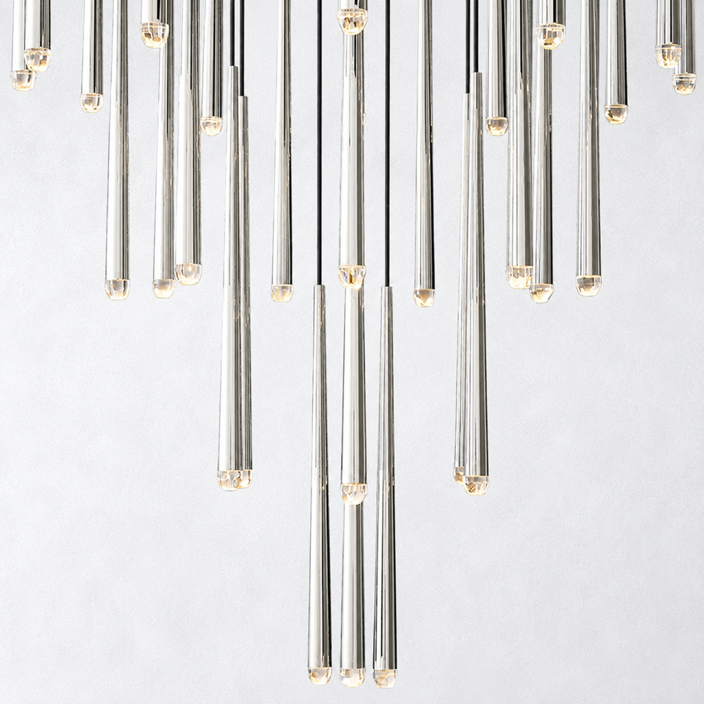 Oriel Shower Round Tapered Tubular Chandelier 48"