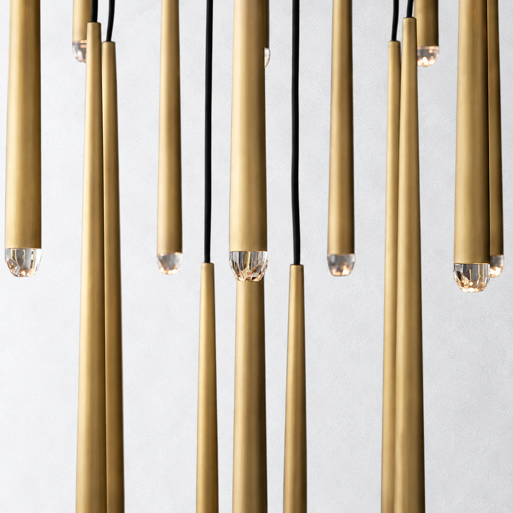 Oriel Shower Round Tapered Tubular Chandelier 48"