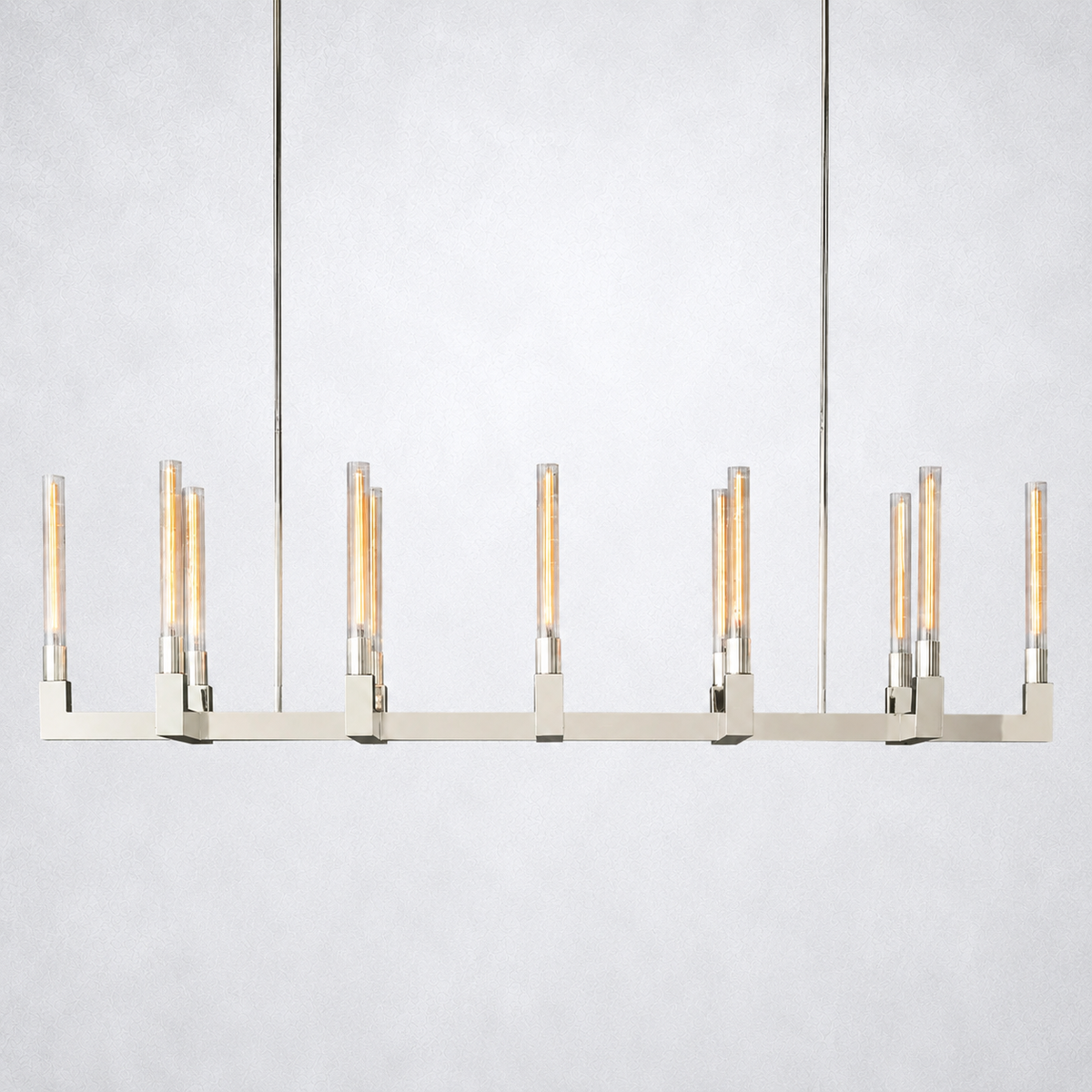 Imperial Glass Linear Chandelier 67"