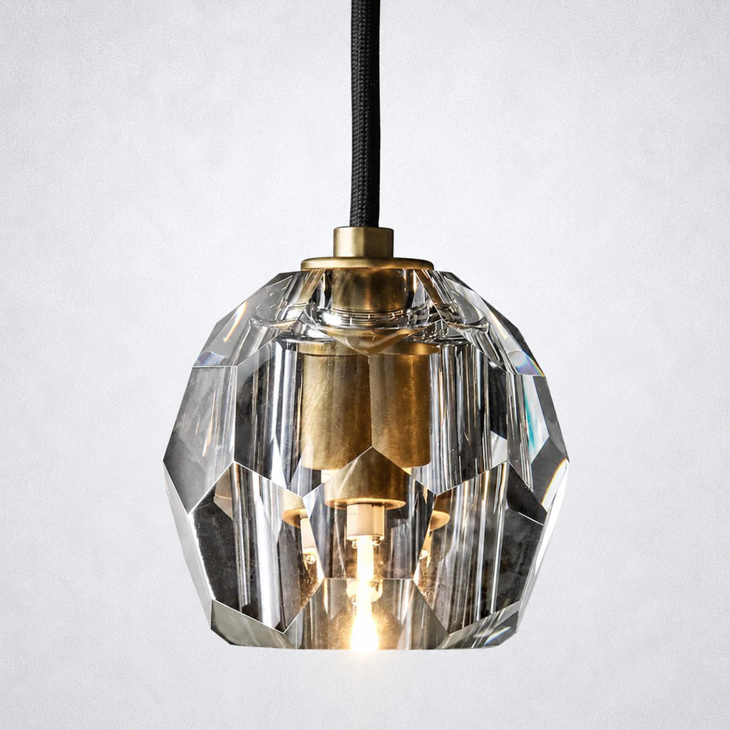 Meridian Smoke Cristal Glass Cord Pendant