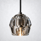 Meridian Smoke Cristal Glass Cord Pendant