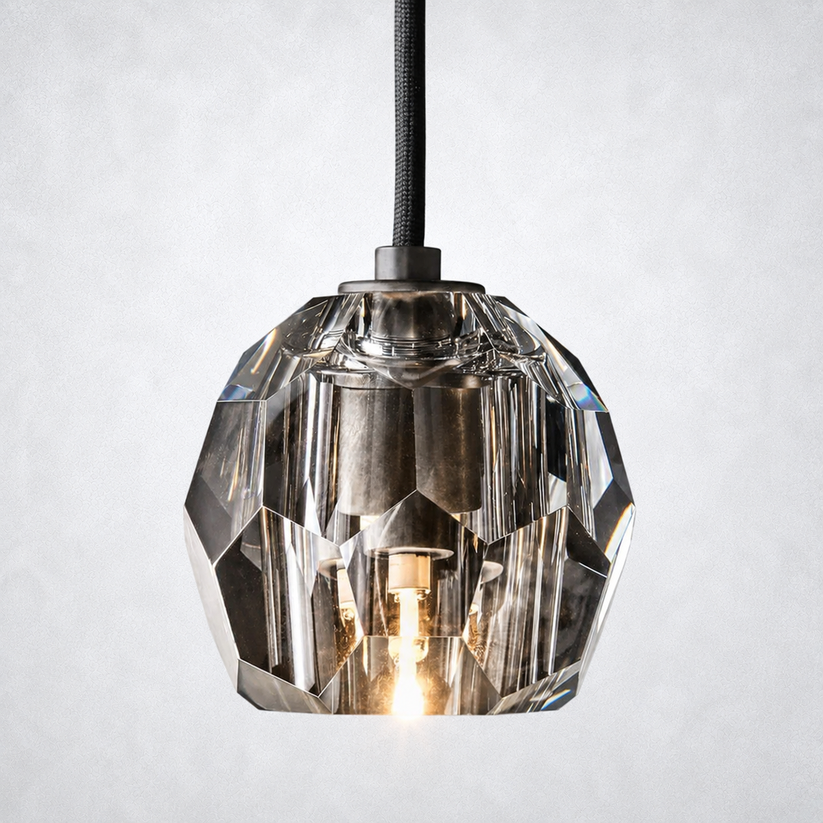 Meridian Smoke Cristal Glass Cord Pendant