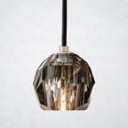 Meridian Smoke Cristal Glass Cord Pendant