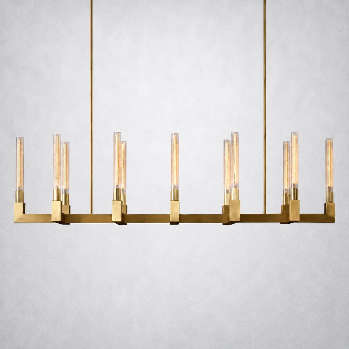 Imperial Glass Linear Chandelier 67"
