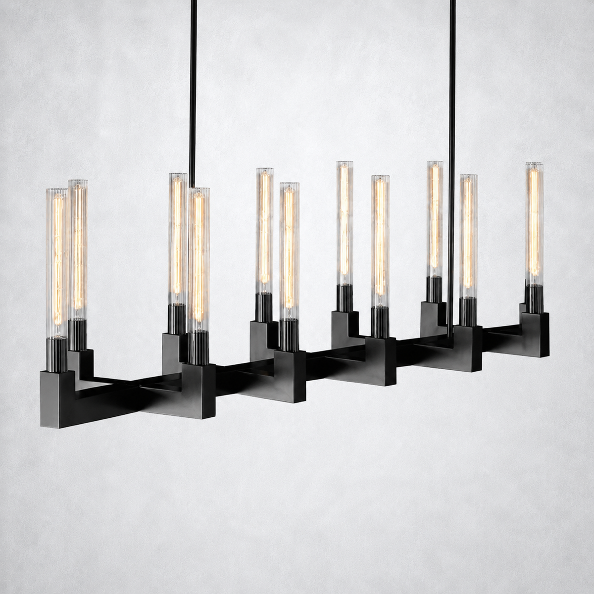 Imperial Glass Linear Chandelier 67"
