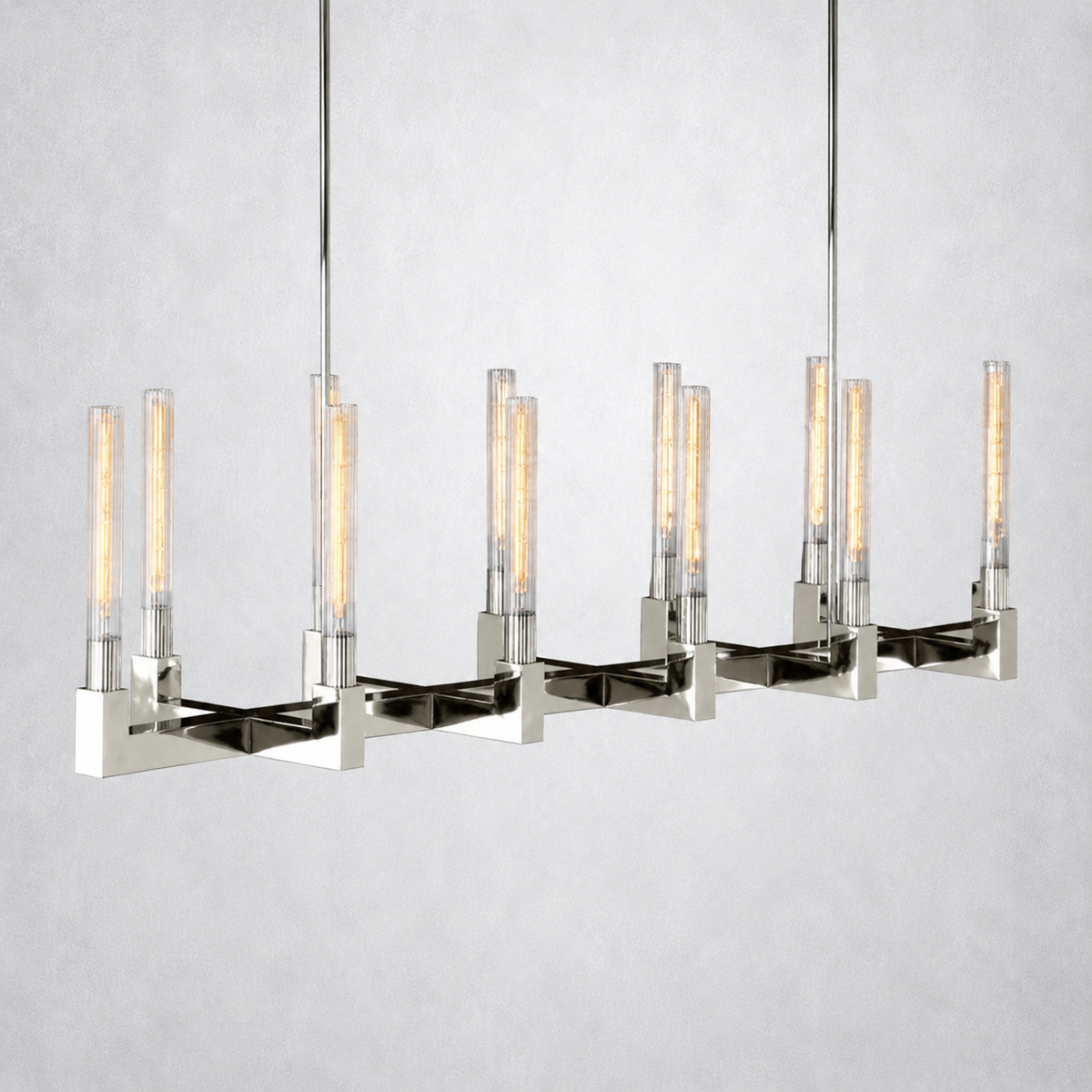 Imperial Glass Linear Chandelier 67"