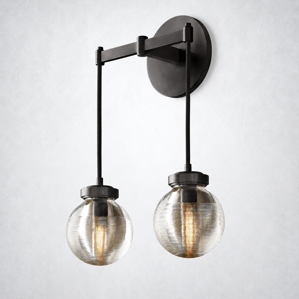 Liora Pearl Glass Double-Head Wall Sconce