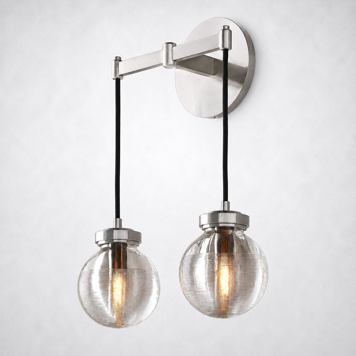 Liora Pearl Glass Double-Head Wall Sconce