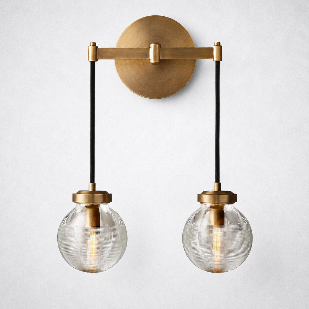 Liora Pearl Glass Double-Head Wall Sconce