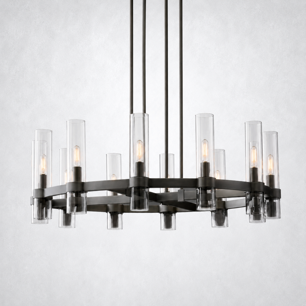 Summit Modern Fashion Glass Round Chandelier Light 36‘’