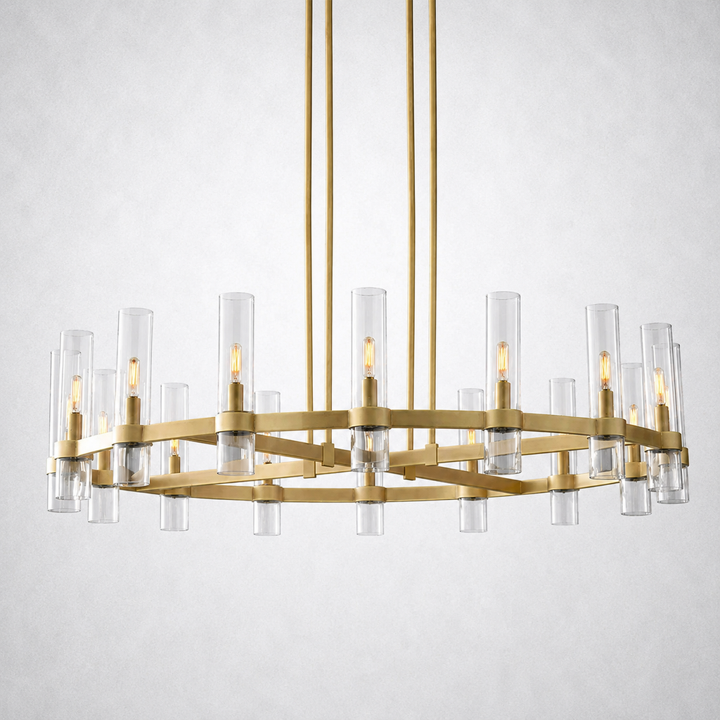 Summit Modern Fashion Glass Round Chandelier Light 48‘’