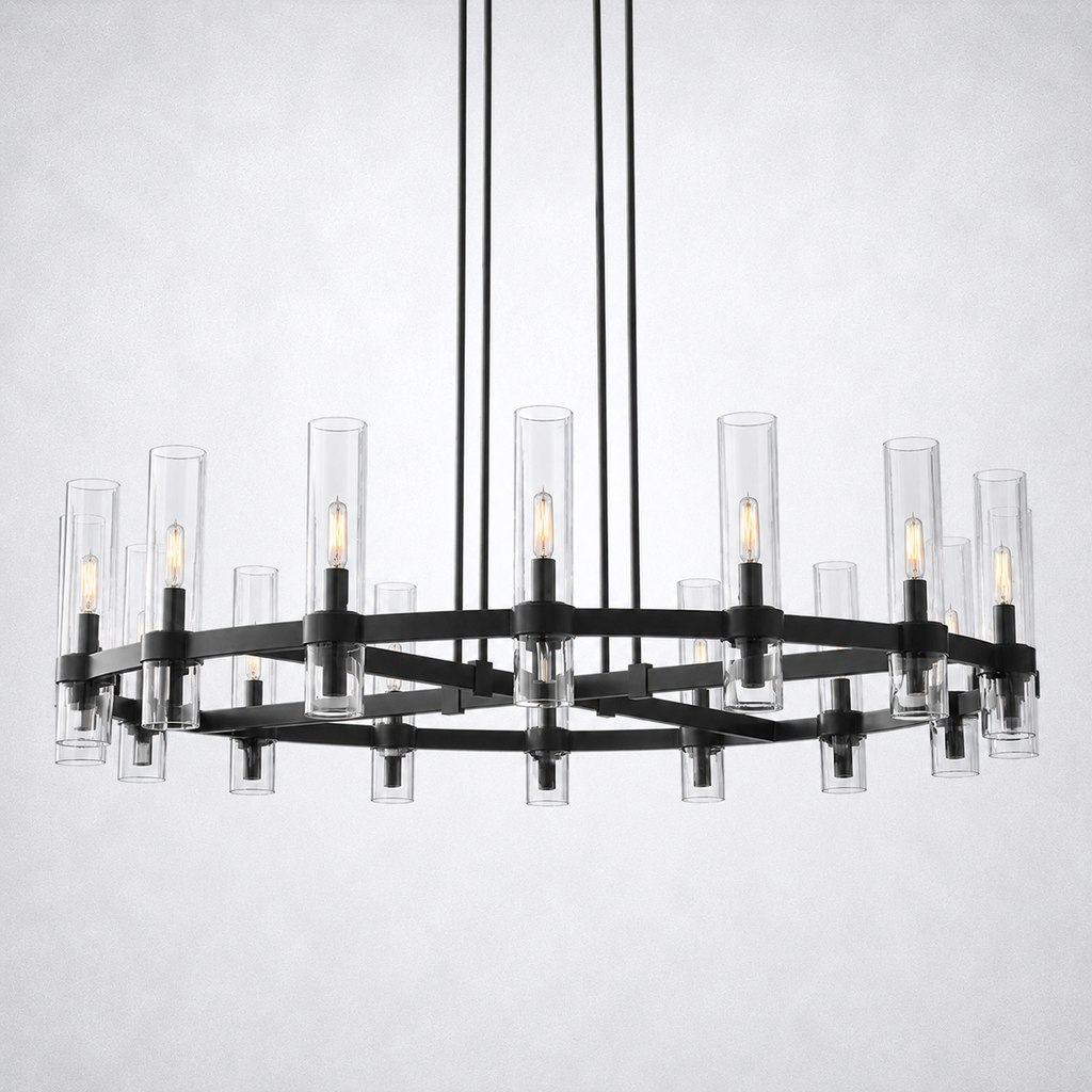 Summit Modern Fashion Glass Round Chandelier Light 48‘’