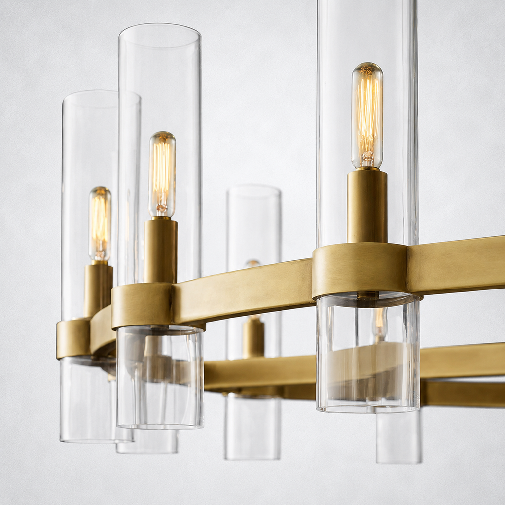 Summit Modern Fashion Glass Round Chandelier Light 48‘’
