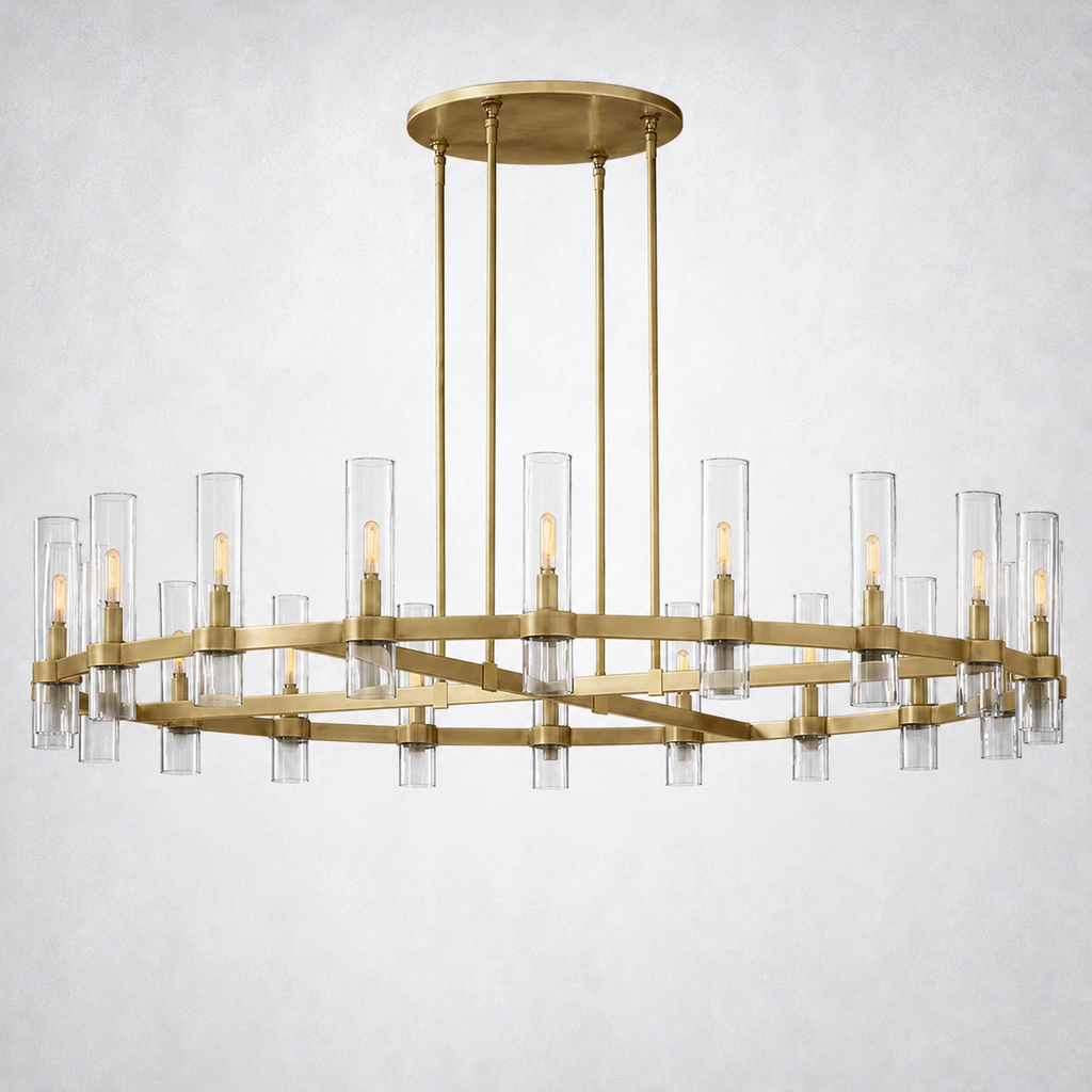 Summit Modern Fashion Glass Round Chandelier Light 60‘’