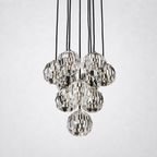 Meridian Clear Crystal Cluster Chandelier 14"