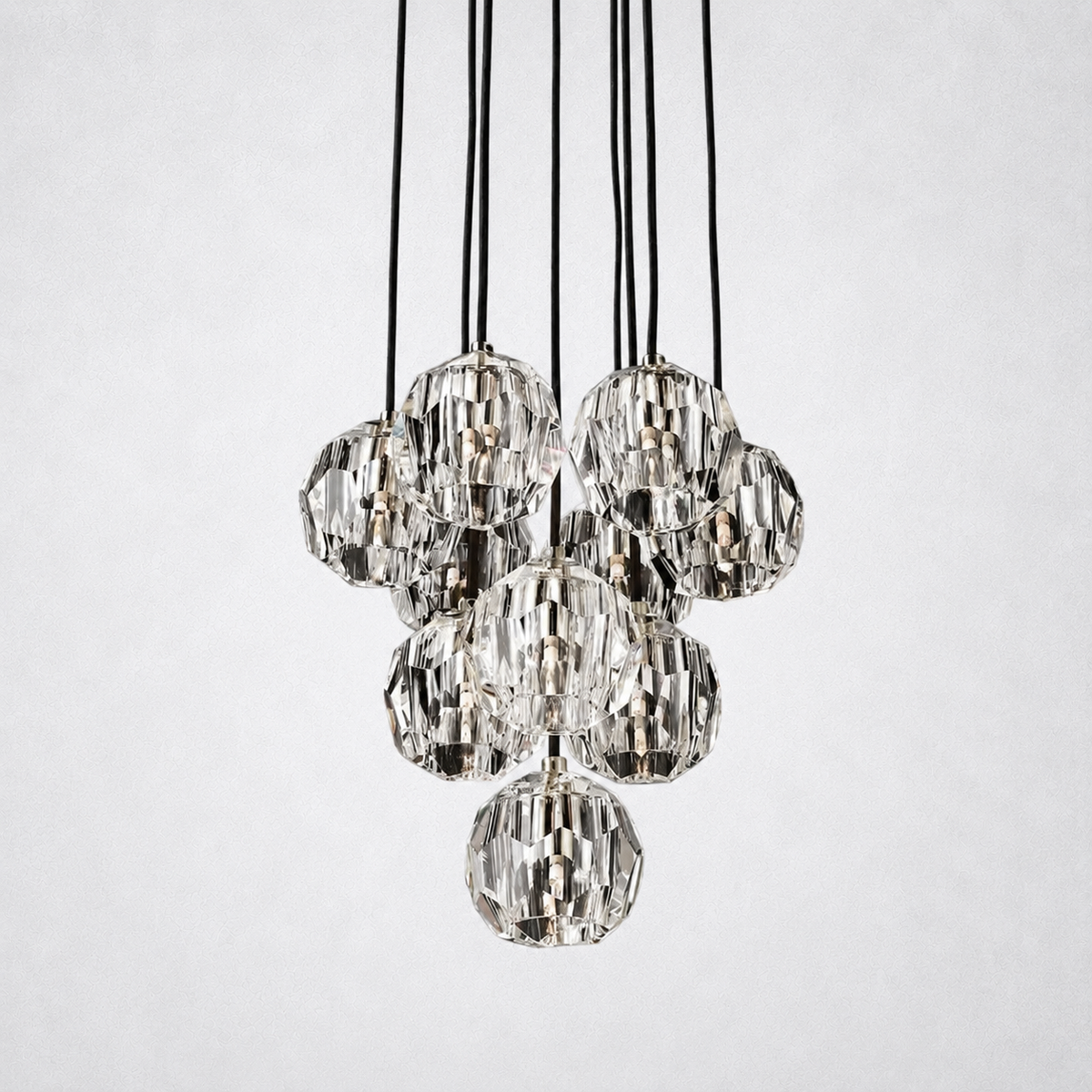 Meridian Clear Crystal Cluster Chandelier 14"