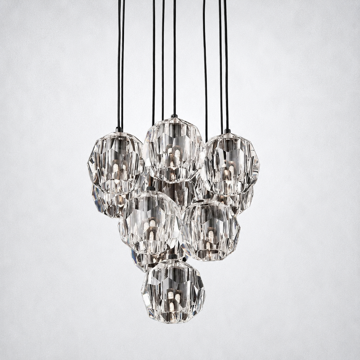 Meridian Clear Crystal Cluster Chandelier 14"