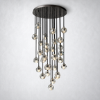 Meridian Clear Crystal Cluster Chandelier 30"